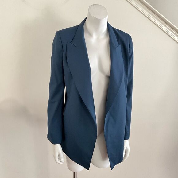 MM Lafleur Wool Blend Blazer Open Front Long Sleeve S - Picture 4 of 8